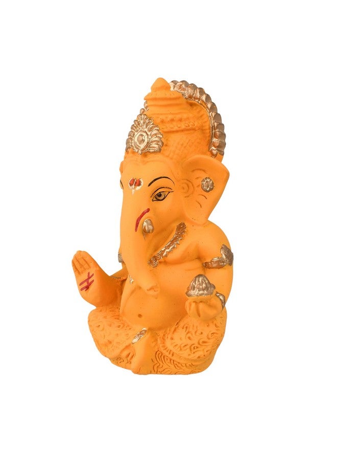 CraftVatika Ganesh Idol for Car Dashboard, Ganesha Ganpati Idol for Home Gift, Terracotta Statue Murti for Car Home Decor Temple Puja Room Gift - Image 4