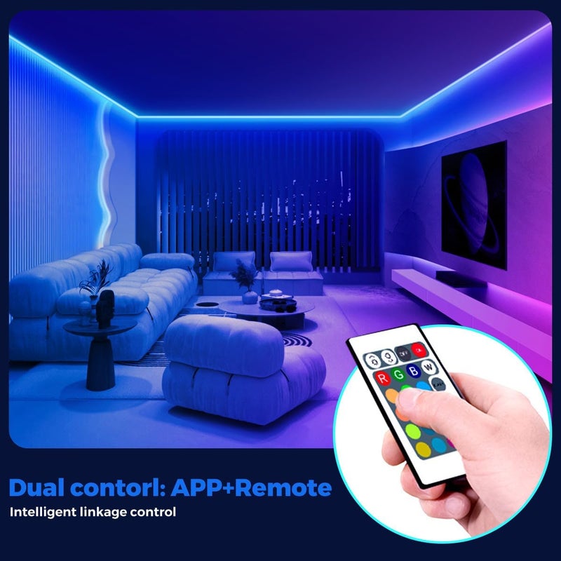 Smart Bluetooth LED Light Strips, USB TV Backlight 16.4ft/5M for 32-50in TV Behind, Color Changing with APP & Remote Control, Music Sync RGB Lights for Bedroom Home Kitchen Decoration DIY - Image 2