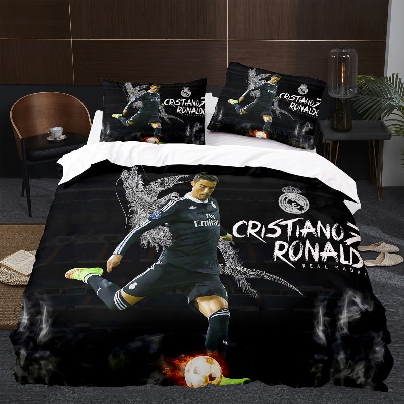 Digital Printing Bedding Set Football Ronaldo Star Three-Piece Set Supply Can Be Shipped - Image 3