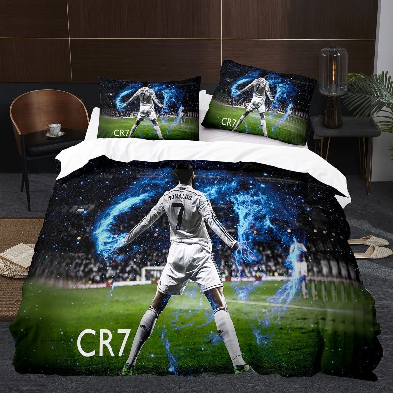 Digital Printing Bedding Set Football Ronaldo Star Three-Piece Set Supply Can Be Shipped - Image 1
