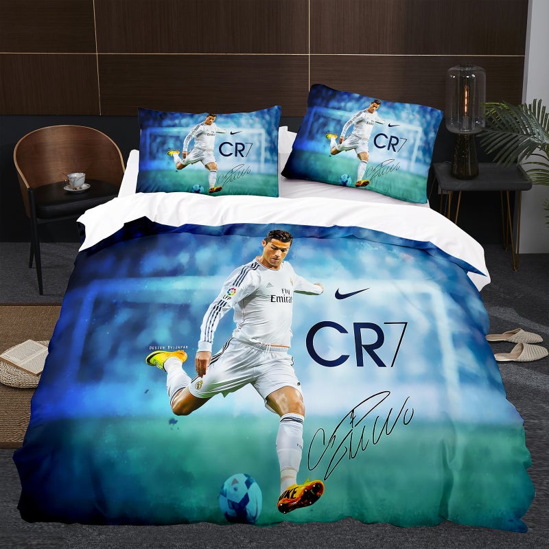 Digital Printing Bedding Set Football Ronaldo Star Three-Piece Set Supply Can Be Shipped - Image 2