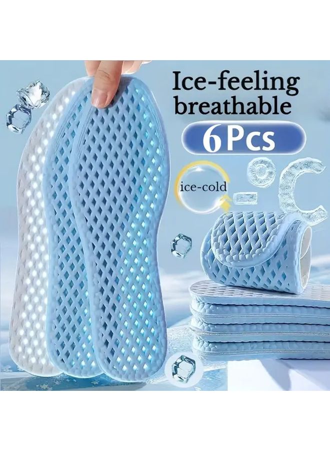 6pcs Ice Cool Breathable Insoles For Sports Casual Shoes EU 43 44 - Image 2