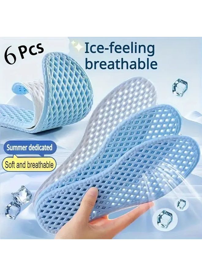 6pcs Ice Cool Breathable Insoles For Sports Casual Shoes EU 43 44 - Image 1