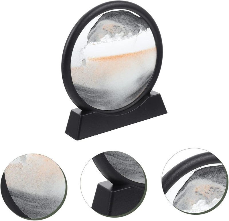 General standard compliant quality COSMEVIVI Quicksand Art Painting Round Glass Frame Flowing Sand Picture Decor for Relaxing Landscape Students and Professionals Hardness boosted processed substance - Image 5