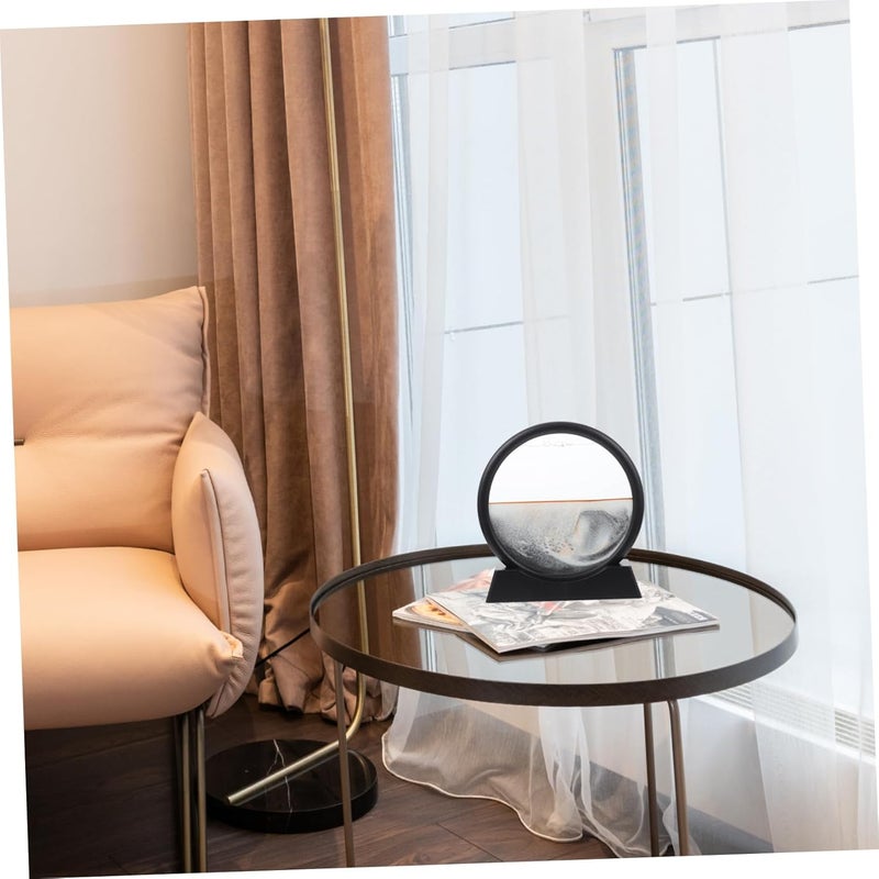 General standard compliant quality COSMEVIVI Quicksand Art Painting Round Glass Frame Flowing Sand Picture Decor for Relaxing Landscape Students and Professionals Hardness boosted processed substance - Image 2