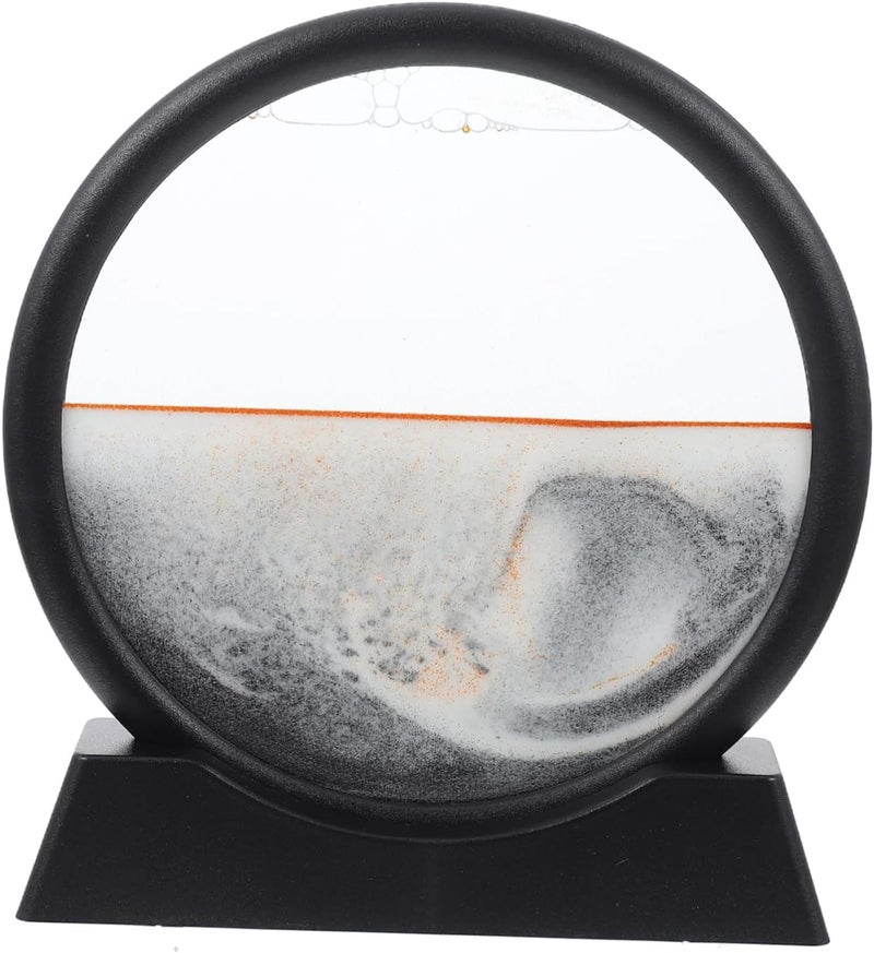 General standard compliant quality COSMEVIVI Quicksand Art Painting Round Glass Frame Flowing Sand Picture Decor for Relaxing Landscape Students and Professionals Hardness boosted processed substance - Image 1