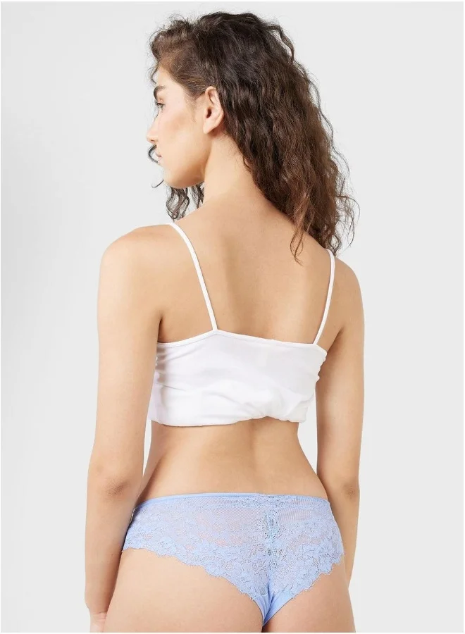 لا سينزا Mesh Detail High Leg Brief