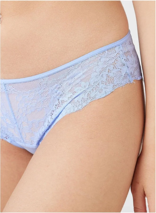 لا سينزا Mesh Detail High Leg Brief