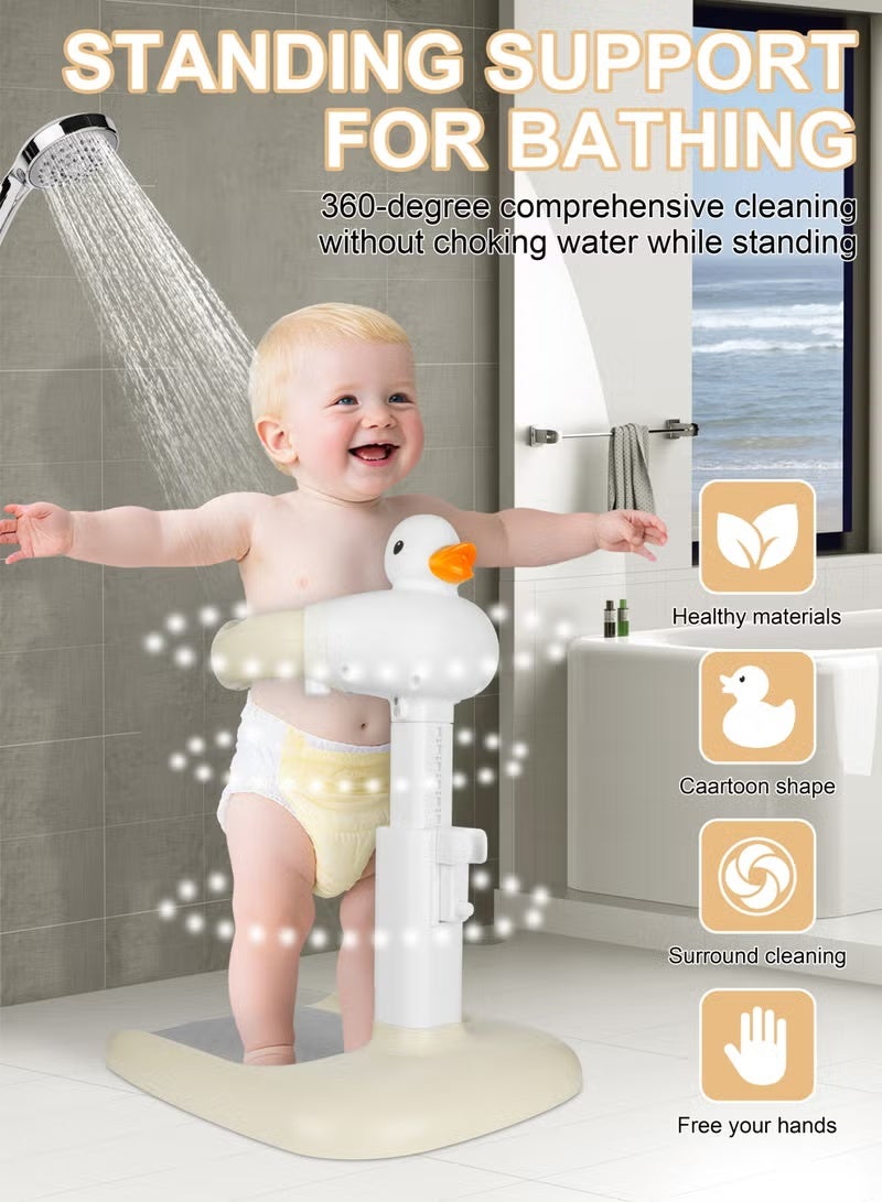 والالا حامل استحمام للأطفال 2 في 1 بارتفاع قابل للتعديل مع قاعدة مضادة للانزلاق، حامل حمام محمول قابل للطي لسلامة الرضيع، دعامة استحمام للأطفال الصغار أثناء الاستحمام، مساعد استحمام محمول للرضع والأطفال الصغار، سهل الاستخدام، مساعد استحمام متين للأطفال - Image 3
