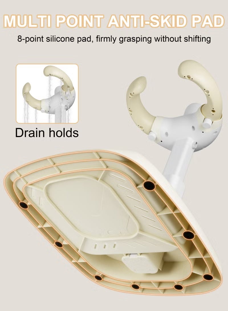 والالا حامل استحمام للأطفال 2 في 1 بارتفاع قابل للتعديل مع قاعدة مضادة للانزلاق، حامل حمام محمول قابل للطي لسلامة الرضيع، دعامة استحمام للأطفال الصغار أثناء الاستحمام، مساعد استحمام محمول للرضع والأطفال الصغار، سهل الاستخدام، مساعد استحمام متين للأطفال - Image 4