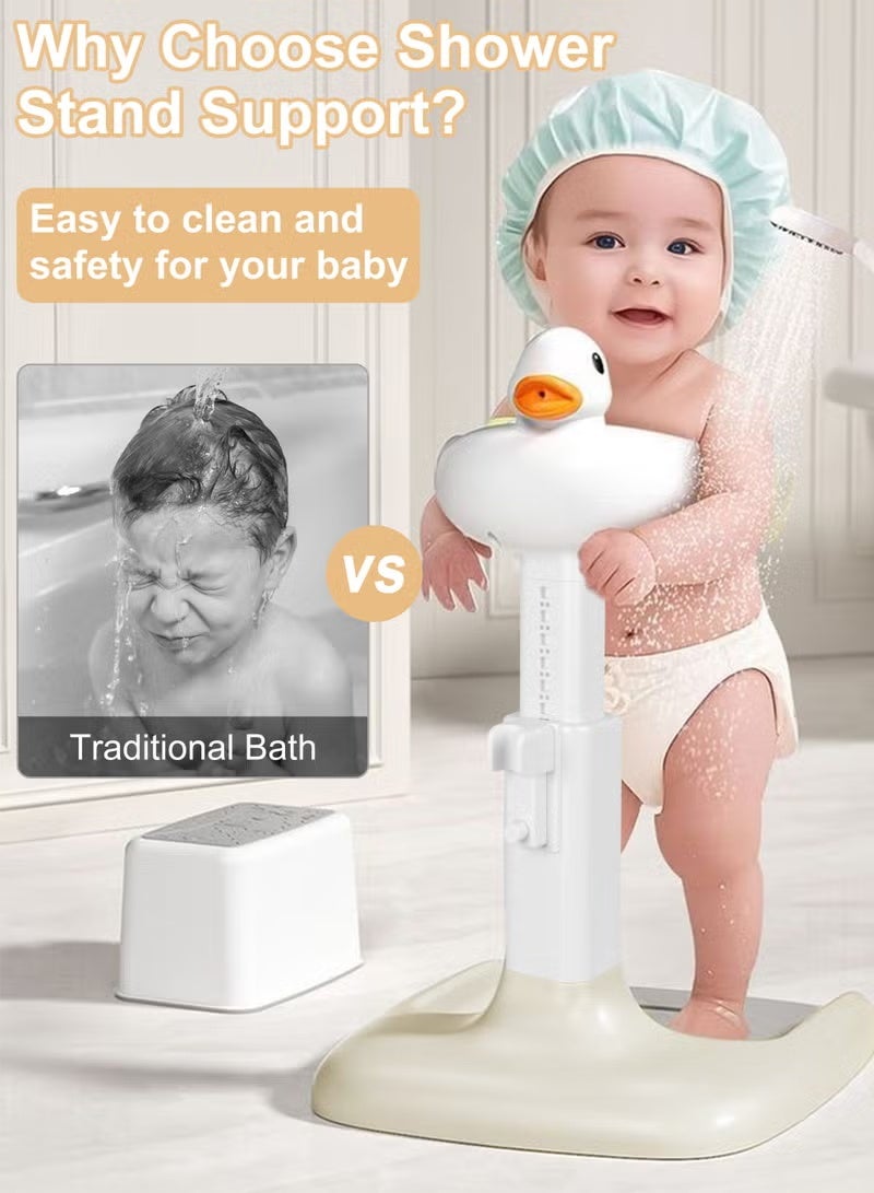 والالا حامل استحمام للأطفال 2 في 1 بارتفاع قابل للتعديل مع قاعدة مضادة للانزلاق، حامل حمام محمول قابل للطي لسلامة الرضيع، دعامة استحمام للأطفال الصغار أثناء الاستحمام، مساعد استحمام محمول للرضع والأطفال الصغار، سهل الاستخدام، مساعد استحمام متين للأطفال - Image 5