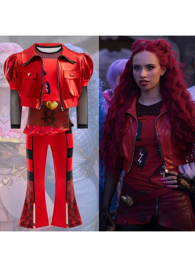 general The new Halloween "Descendant 4" little red outfit cosplay performance suit children's clothing costume dress - Image 1