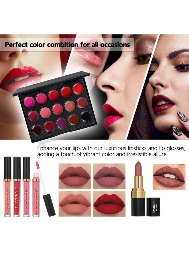 KAVCENT Makeup Gift Set For Teens And Women Full Kit With Eyeshadow Foundation Mascara Contour Lipgloss And Cosmetic Bag - Image 4