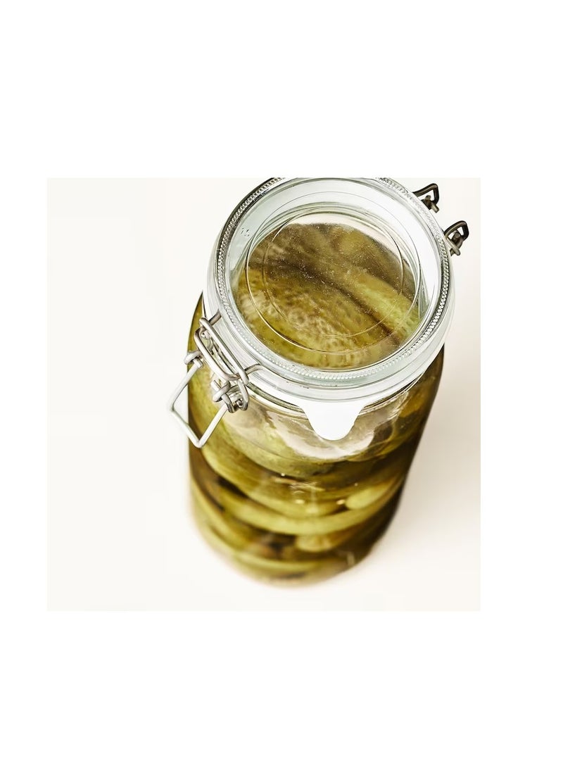 وعاء مع غطاء زجاج شفاف 2 لتر - Image 2