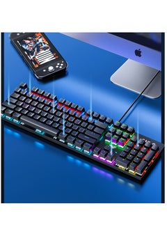 AULA 104 Keys Wired Gaming Mechanical Mixed Lighting Effect Black (Blue Switch)  - Image 3