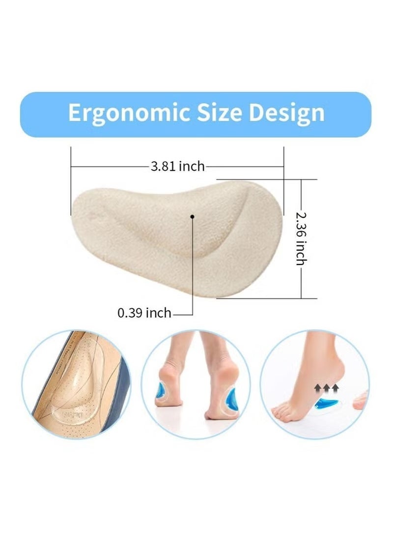 4-Pair Memory Foam Insoles for Flat Feet - Durable Arch Support, Anti-Fatigue Design, Breathable Comfort - Image 3