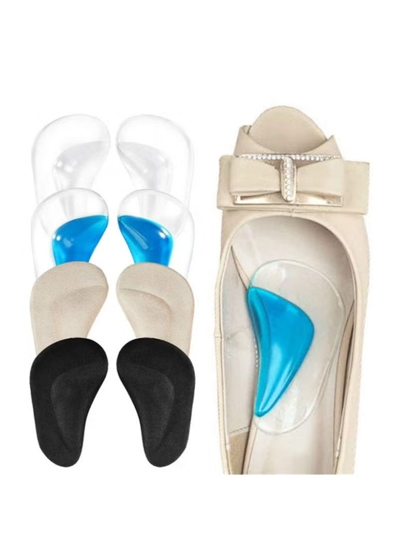 4-Pair Memory Foam Insoles for Flat Feet - Durable Arch Support, Anti-Fatigue Design, Breathable Comfort - Image 1