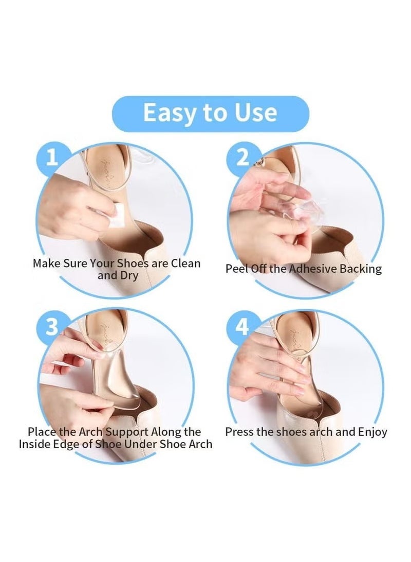 4-Pair Memory Foam Insoles for Flat Feet - Durable Arch Support, Anti-Fatigue Design, Breathable Comfort - Image 4