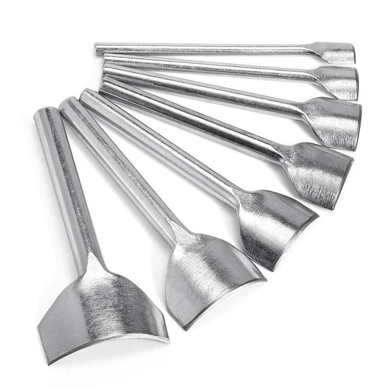 Caydo 7 Pieces Leather Craft Tools Half-Round Punch Arc-Shaped Leather Edge Cutter Punch for Crafting Strap Belt, Wallet and Bag DIY Handwork 10-40mm - Image 1