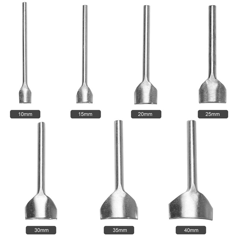 Caydo 7 Pieces Leather Craft Tools Half-Round Punch Arc-Shaped Leather Edge Cutter Punch for Crafting Strap Belt, Wallet and Bag DIY Handwork 10-40mm - Image 2