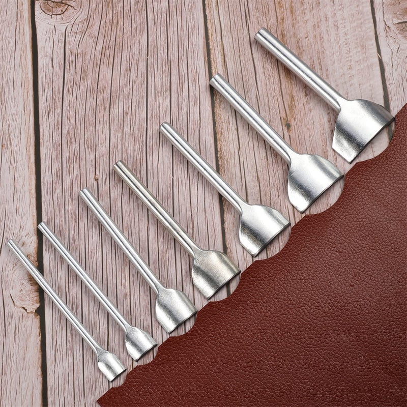 Caydo 7 Pieces Leather Craft Tools Half-Round Punch Arc-Shaped Leather Edge Cutter Punch for Crafting Strap Belt, Wallet and Bag DIY Handwork 10-40mm - Image 3