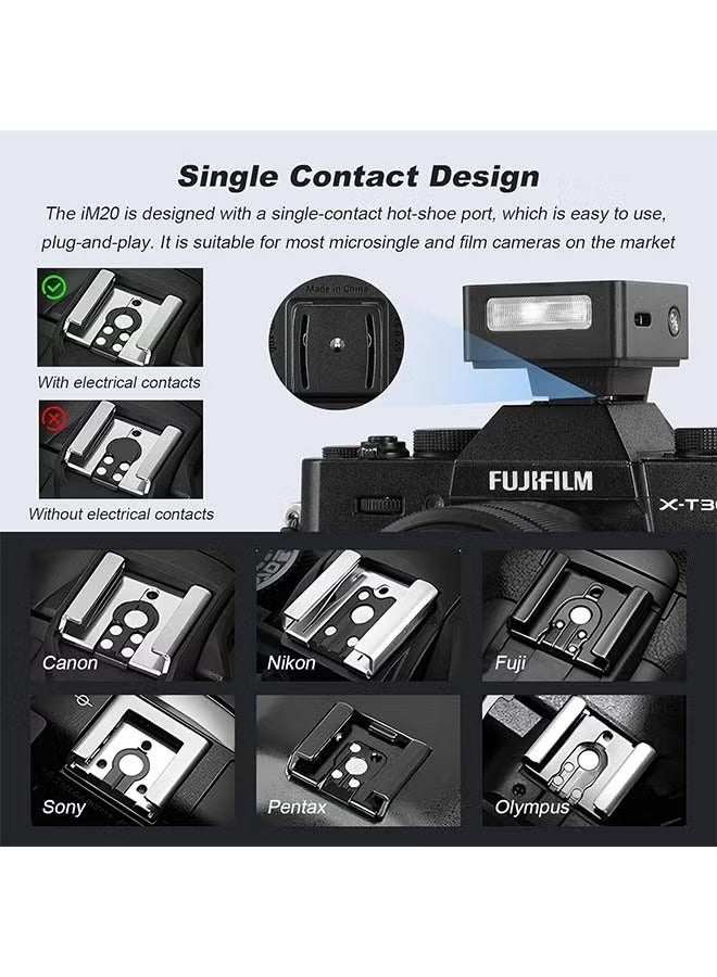 Godox Godox iM20 Mini Flash, USB C Charging Built-in Battery with 5 Levels Flash Power for Canon/Sony/Fujifilm/Nikon/Panasonic/Olympus, Godox Flash, for Sony ZV1 Flash, Camera Flash - Image 4