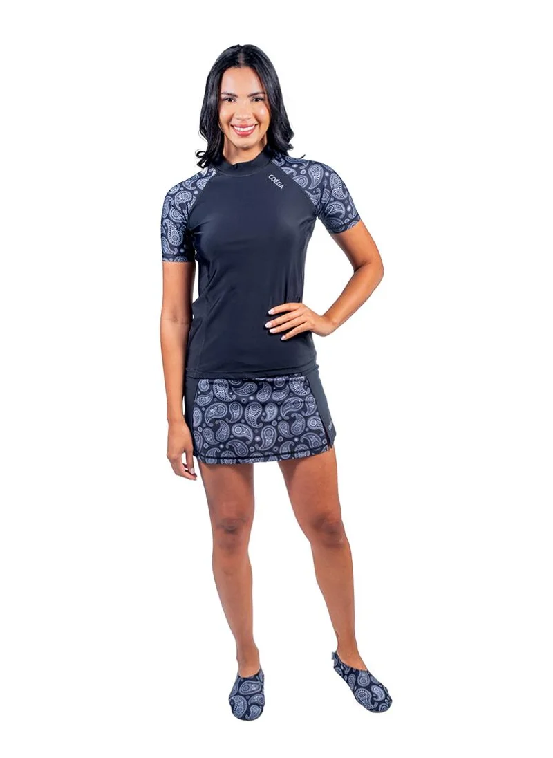 COEGA SUNWEAR COEGA Ladies Rashguard Short Sleeve - Nero Paisley