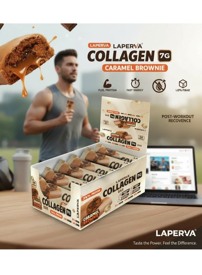 Laperva Collagen Protein Bar Caramel Brownie, 7g Collagen, High-Protein Snack, No Added Sugar, Pack of 12 - Image 3