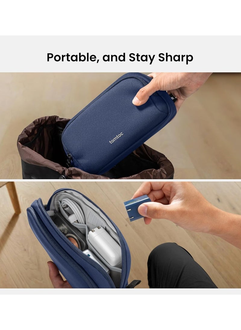 Tomtoc Light-T12 Electronic Organizer Travel Case 1.8L, Water Resistant Dual Compartment Tech Pouch Cable Organization Storage Bag for Charger, Cord, Phone, Hard Drive, Power Bank, Accessories Travel Essentials Eco-Friendly - Medium  - Image 2
