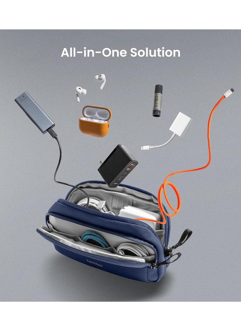 Tomtoc Light-T12 Electronic Organizer Travel Case 1.8L, Water Resistant Dual Compartment Tech Pouch Cable Organization Storage Bag for Charger, Cord, Phone, Hard Drive, Power Bank, Accessories Travel Essentials Eco-Friendly - Medium  - Image 3