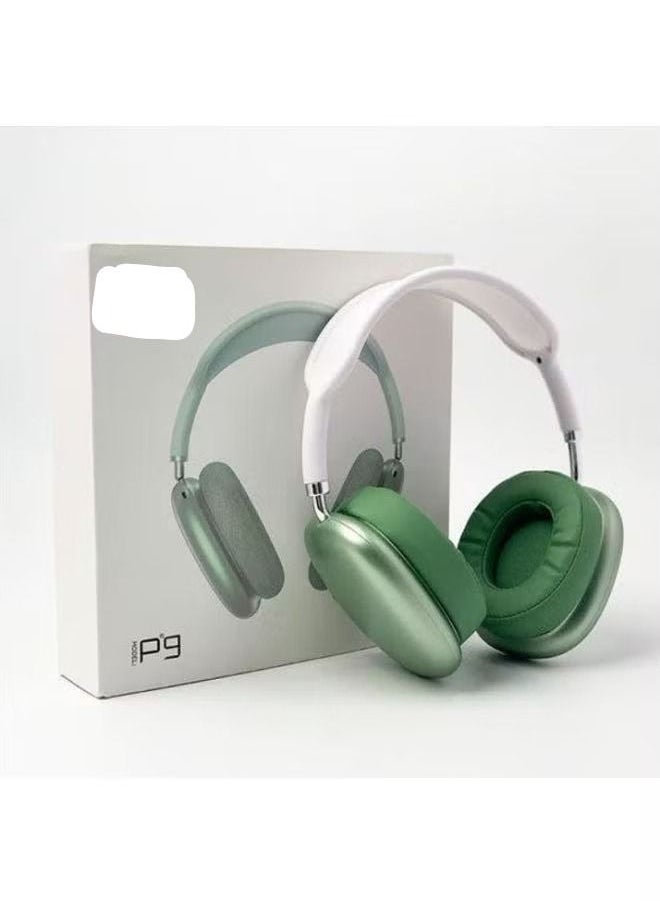 P9 - P9 Bluetooth Wireless Headset Over-Ear Headphone With Mic Green/White - Image 1
