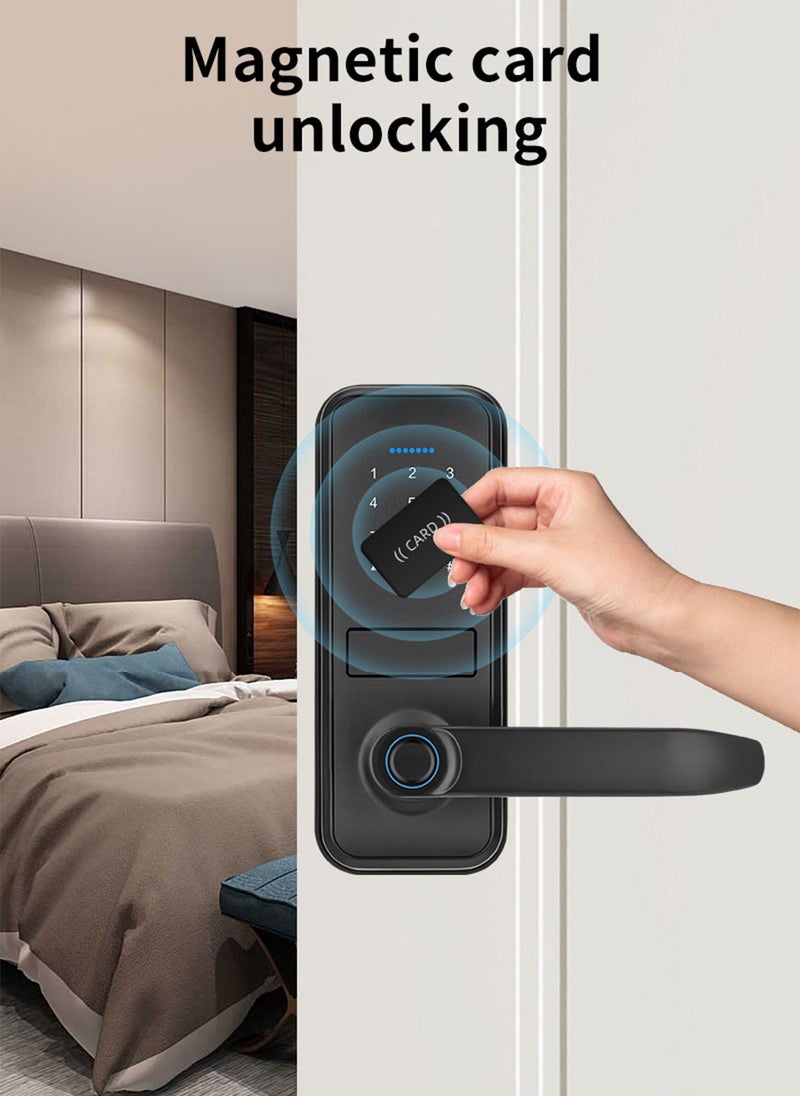 Sharpdo - Smart Lock, Electronic Password Lock, Fingerprint/App/Access Card/Password/Key, Virtual Password to Prevent Peeping, 5-In-1 Unlocking Method - Image 1