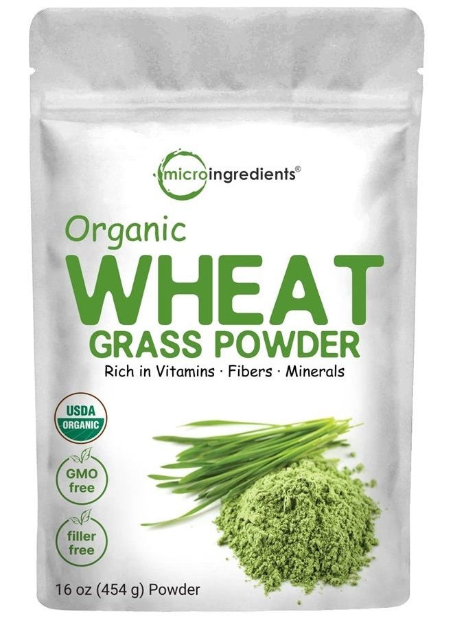 Micro Ingredients - Organic Wheat Grass Powder, 16 oz - Image 1