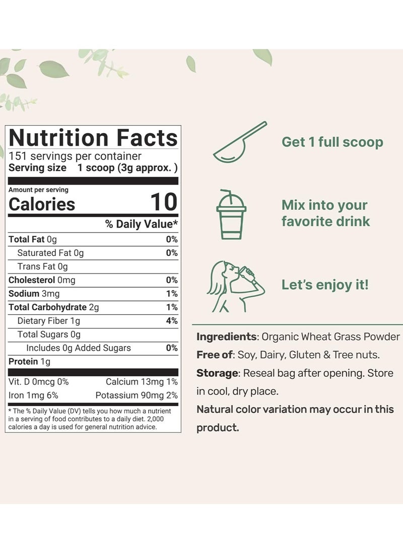 Micro Ingredients - Organic Wheat Grass Powder, 16 oz - Image 1