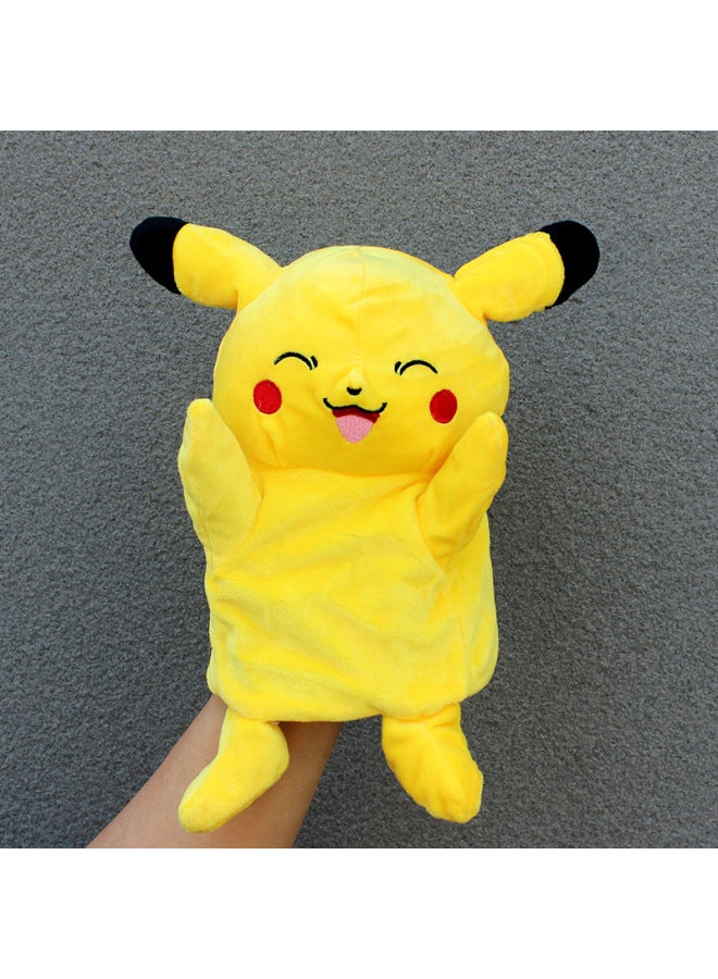 Full-body Hand Doll Toy Animal Gloves Doll Open Mouth Ventroll Doll Parent-child Interactive Performance Early Childhood Education-Color:Pikachu-Height:30cm Large Hand Puppet  - Image 1