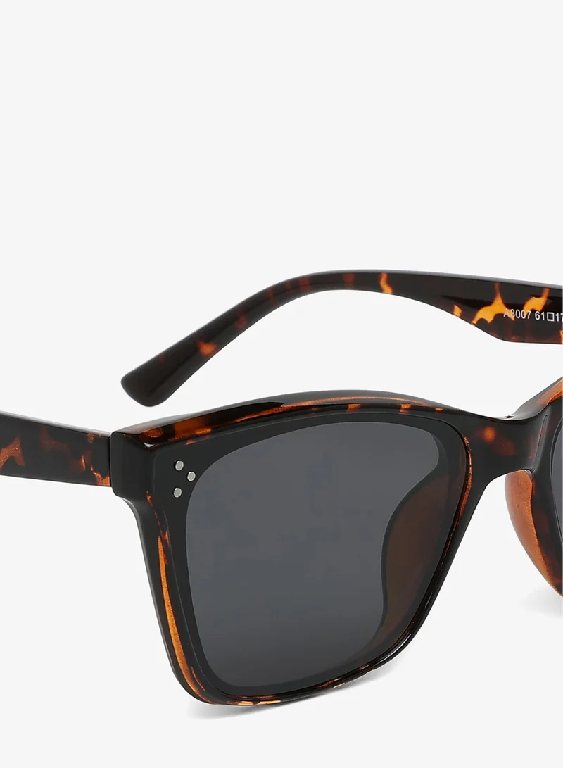 London Rag Black Classic Square Sunglasses in Leopard for Women | Best Price UAE