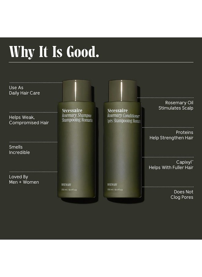 Necessaire Rosemary Conditioner For Women And Men. Rosemary Oil + Proteins For Stronger Hair. Good For All Hair Types/Textures. 250 Ml / 8.4 Fl Oz  - Image 3