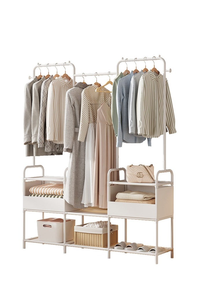 MIXDE Portable Wardrobe Storage Closet, Clothes Rack Multi-functional Storage Clothes Hanging Multi-Layer Shelving for Living Room, Bedroom, Clothes Room 