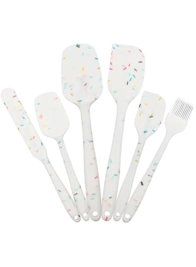 HOOKOR Silicone Spatula, Set of 6 Heat Resistant 600 Food Scraper for Baking, Cooking, Mixing, Scraping, Nonstick Cookware Kitchen Utensils - Image 1