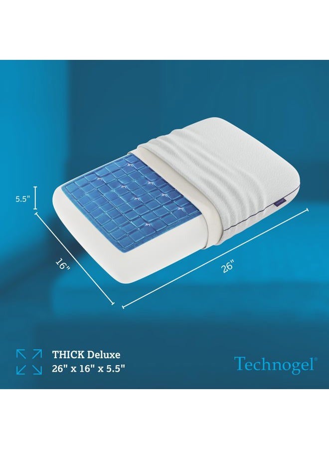 Technogel Deluxe Cooling Gel Pillow - Patented Cooling Technology, Odorless Memory Foam – Breatable Ergonomic Support for Side & Back Sleepers with Washable Cover, 5.5" (Thick) - Image 3