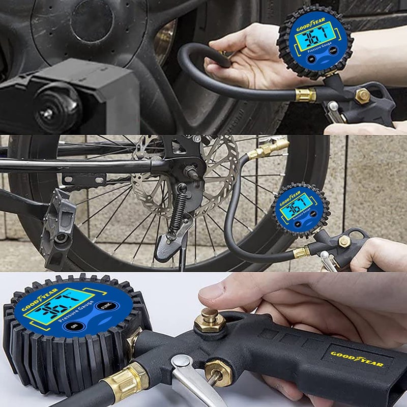 Goodyear Tyre Inflator Air Gun Tool with Digital Pressure Gauge for Air Compressors - Image 4