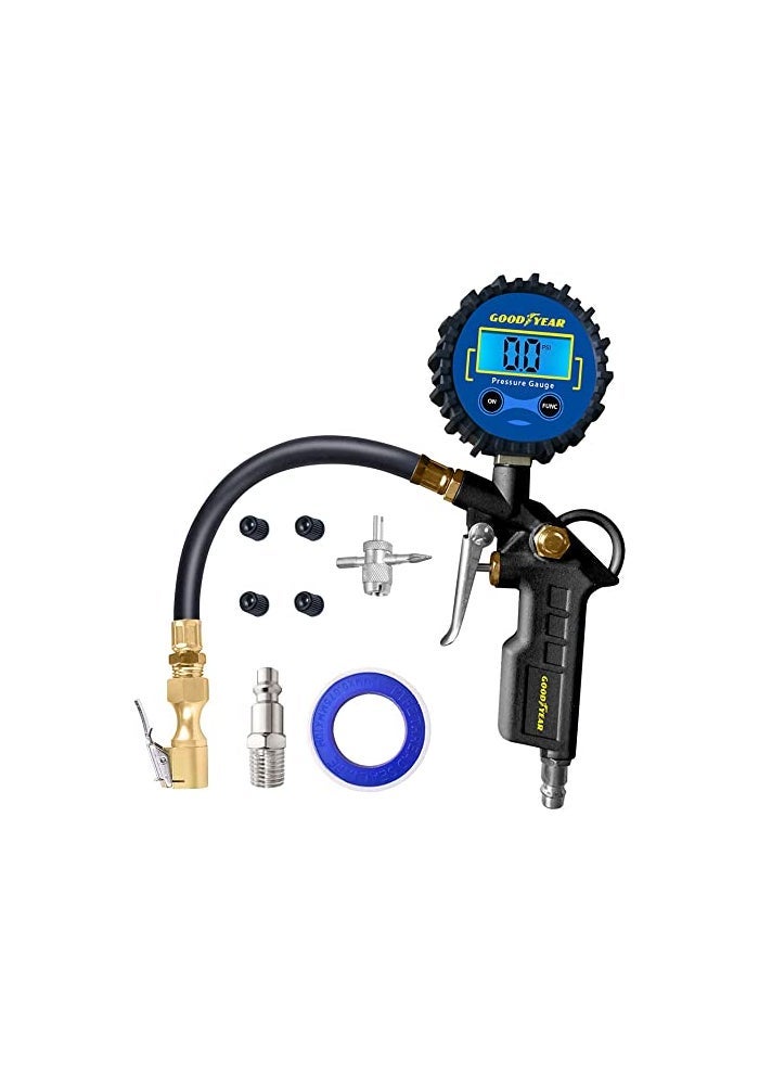Goodyear Tyre Inflator Air Gun Tool with Digital Pressure Gauge for Air Compressors - Image 1