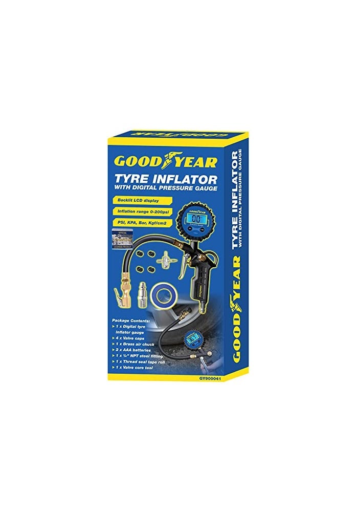 Goodyear Tyre Inflator Air Gun Tool with Digital Pressure Gauge for Air Compressors - Image 3