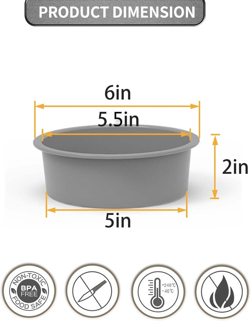 KEYFIVE Silicone 5 Inch Cake Pan Round, Set of 4 Silicone Small Cake Pans Round 5 x 2 Inch, Nonstick Smash Cake Pans, Quick Release 5 IN Cake Pan for Baking Small Cakes - Image 2