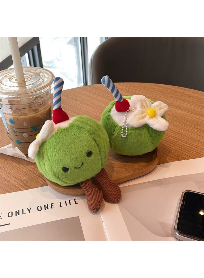 سلسلة مفاتيح جوز الهند المخملية المبتسمة – تعليقة حقيبة لطيفة بطابع شرق أوسطي - Image 1