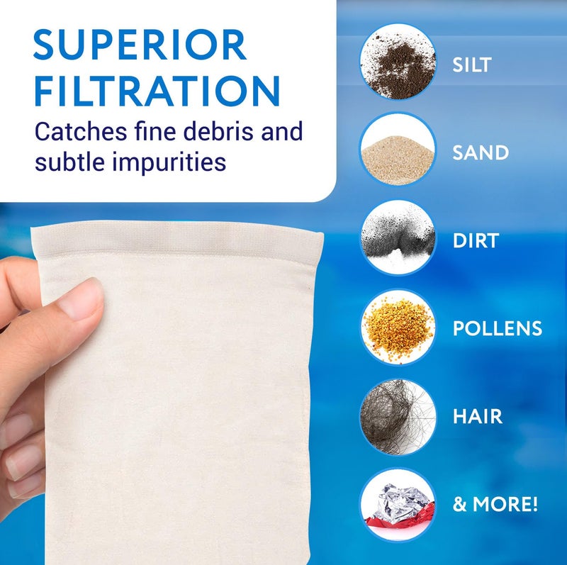 Impresa Fine Mesh Pool Vacuum Filter Bags - Sand & Silt Filter Bag - Pack of 10 - Image 2