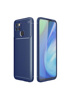 HuHa Case Cover For Realme V3 Carbon Fiber Texture Shockproof TPU Case Blue 