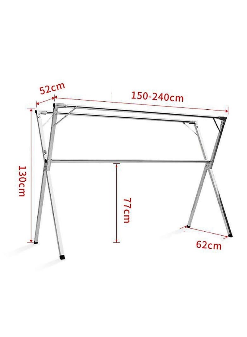 Arabest Telescopic Tri-bar Drying Rack 240*130*62CM - Image 2