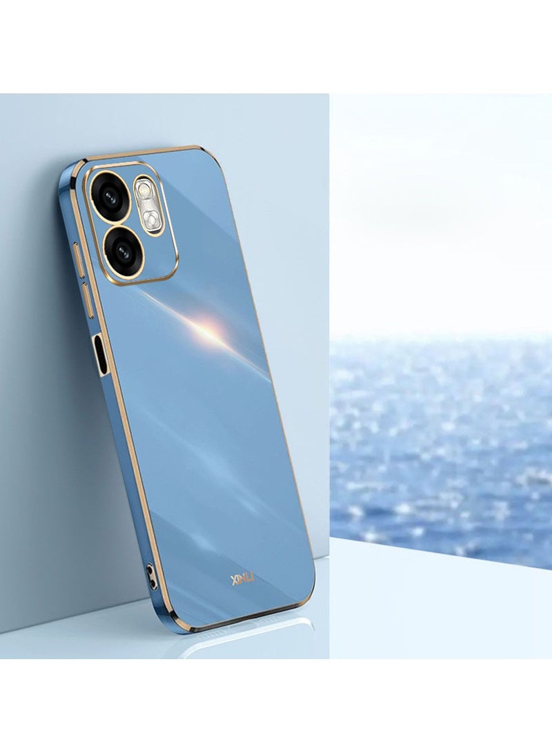 SanHu for Infinix Smart 9 / 9HD / Hot50i Case, Plating Soft Back Cover, Raised Full Camera Protection, Slim Thin TPU Mobile Phone Case for Infinix Smart 9 / 9HD / Hot50i, Blue