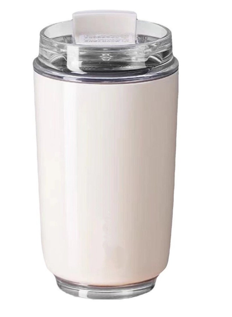 Travel Coffee Mug, 320ml Insulated Beverage Cup With Leakproof Lid, Long Lasting Coffee Tumbler With Lid And Straw, Travel Coffee White - Image 1
